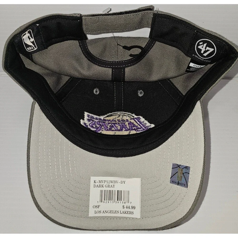 Los Angeles Lakers NBA '47 Brand MVP Adjustable Dad Hat Dark Gray NEW w/Tags